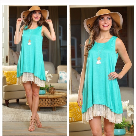 LAST ONE! Lace trim tank dress - Picture 3 of 3